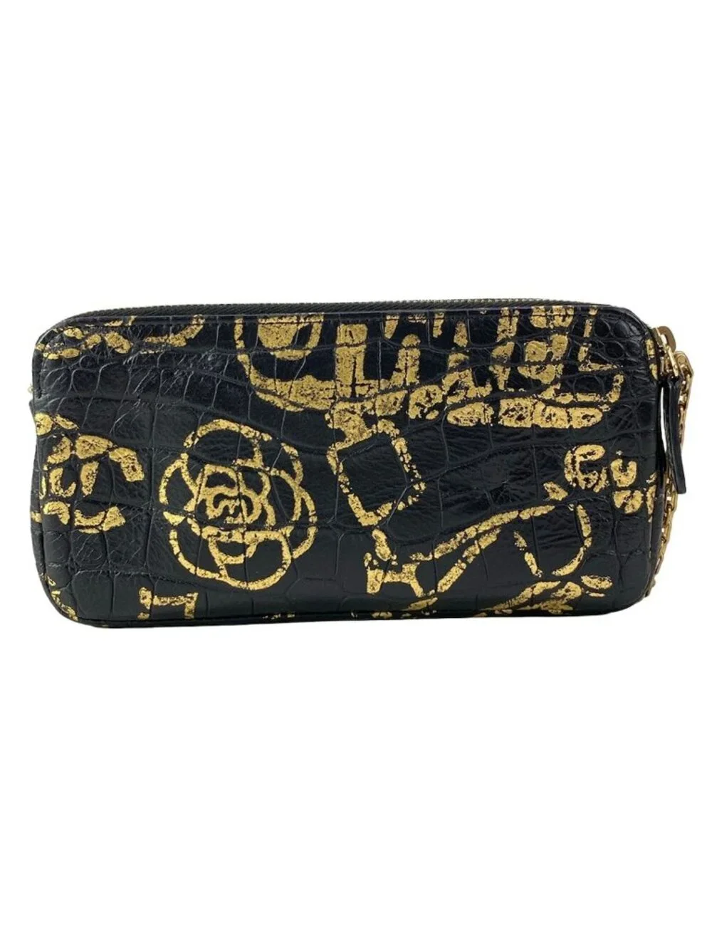 Chanel Wallet 2.55 Black Gold Chain Mademoiselle Vintage Double Zipper Shoulder